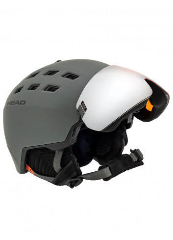 Kask narciarski męski z wbudowaną szybą HEAD RADAR nightgreen    2023