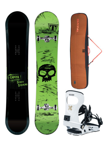 Zestaw snowboardowy Capita Stevens Pro 153 + Bent Metal Metta M + pokrowiec Dakine Pipe 157