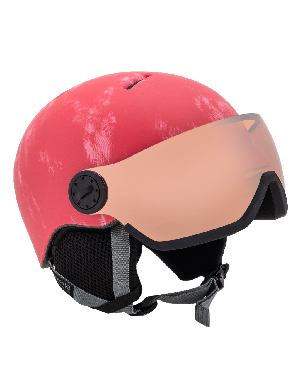 Kask narciarski dziecięcy SALOMON GROM VISOR pink z WBUDOWANA SZYBĄ - KAT. S2