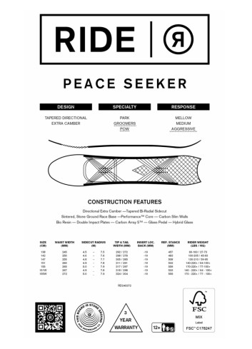 Deska snowboardowa Ride Peace Seeker