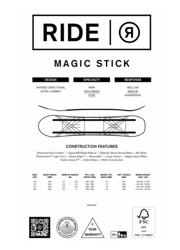 Deska snowboardowa Ride Magic Stick