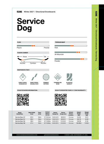 Deska snowboardowa Rome Service Dog 2027