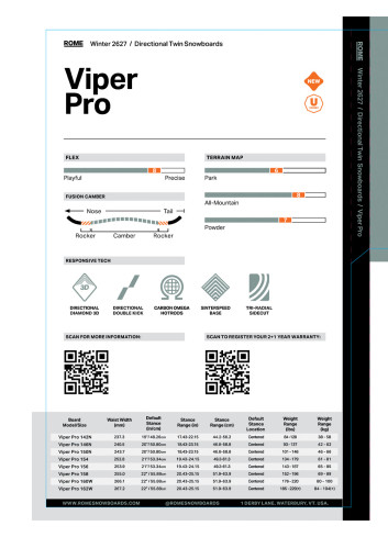 Deska snowboardowa Rome Viper Pro 2027